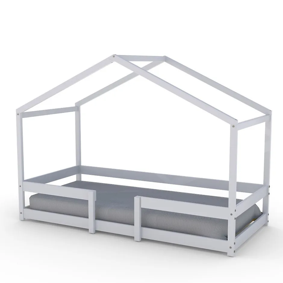 Enfant Weber Industries Lit cabane INDIANA 90x190 + sommier / blanc