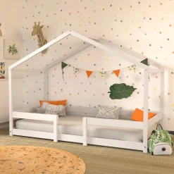 Enfant Weber Industries Lit cabane INDIANA 90x190 + sommier / blanc