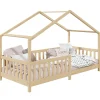 Enfant Idimex Lit cabane LISAN 90 x 190 cm, en pin massif naturel