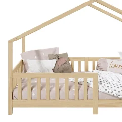 Enfant Idimex Lit cabane LISAN 90 x 190 cm, en pin massif naturel