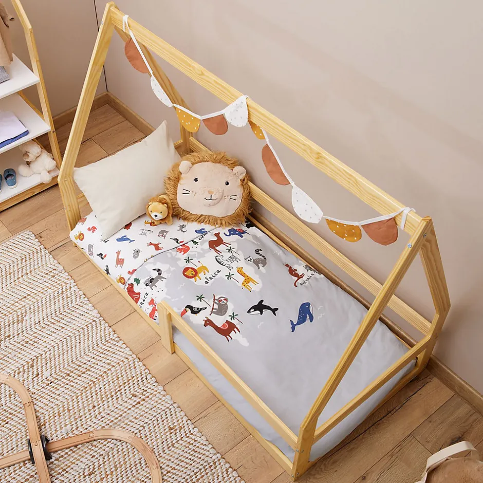 Enfant Idimex Lit cabane LUSIA 80 x 160 cm, en pin massif naturel