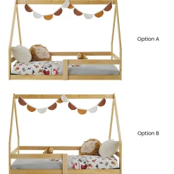 Enfant Idimex Lit cabane LUSIA 80 x 160 cm, en pin massif naturel