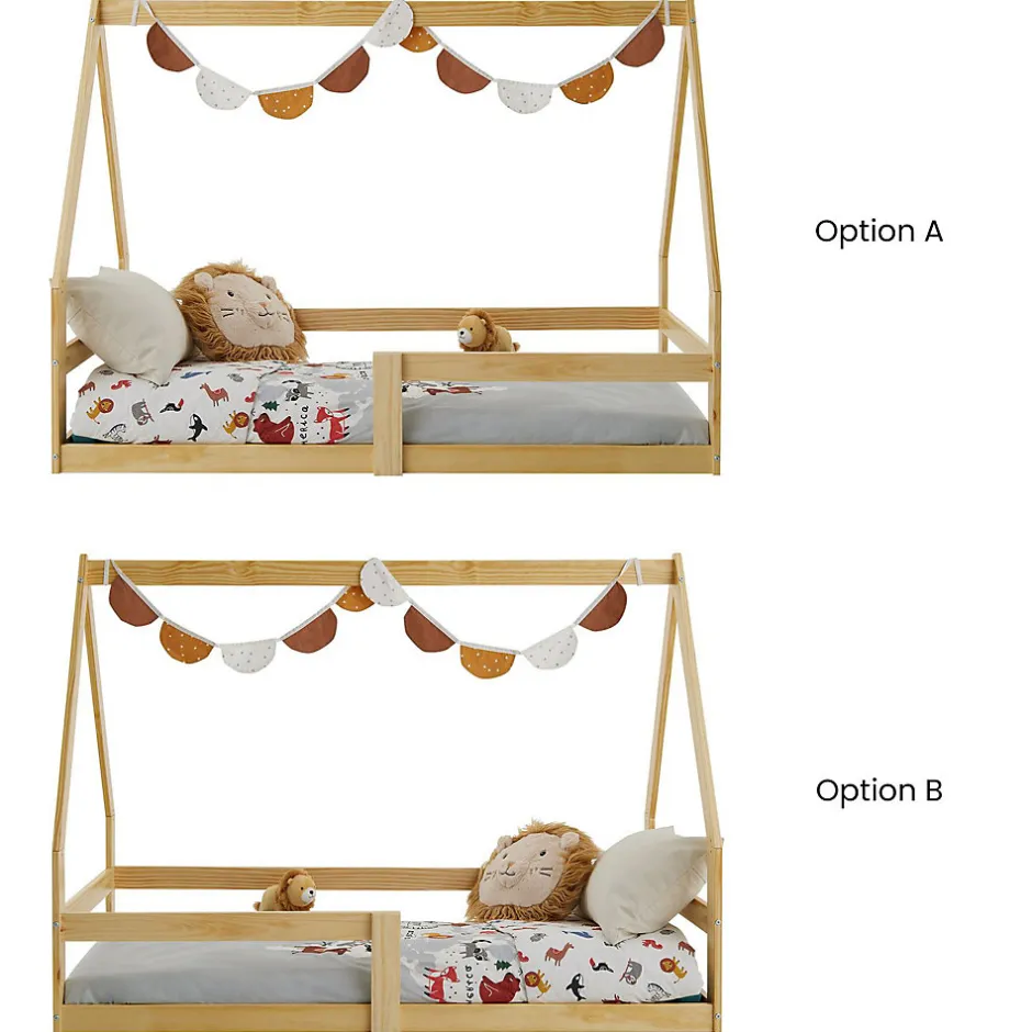 Enfant Idimex Lit cabane LUSIA 80 x 160 cm, en pin massif naturel
