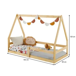 Enfant Idimex Lit cabane LUSIA 80 x 160 cm, en pin massif naturel