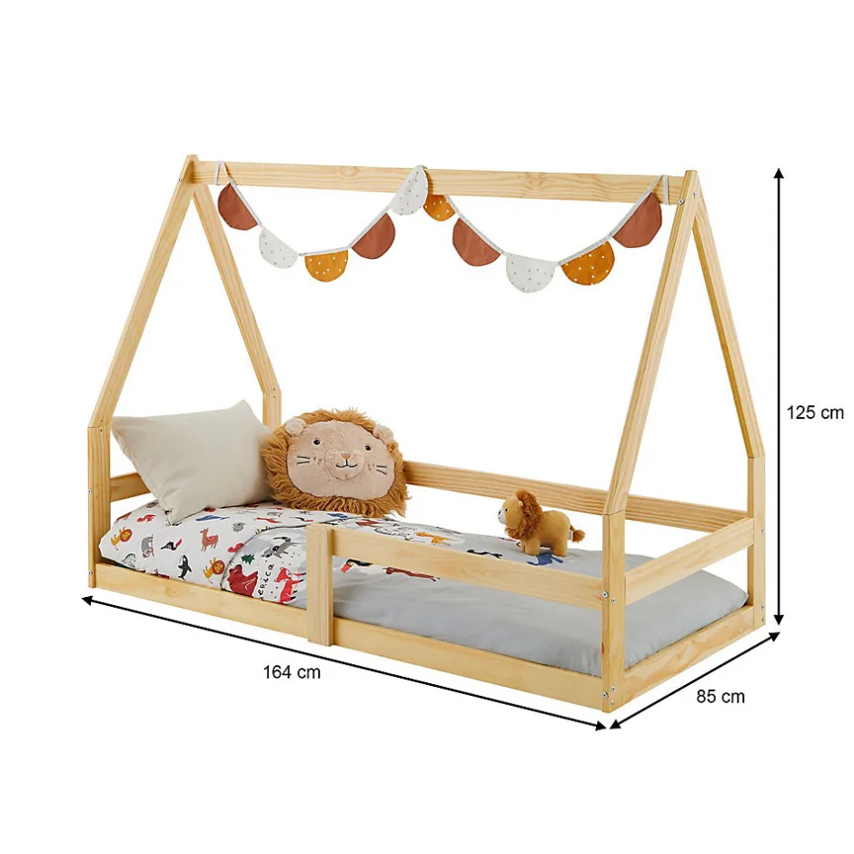 Enfant Idimex Lit cabane LUSIA 80 x 160 cm, en pin massif naturel
