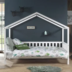 Enfant Petits-Meubles Lit cabane MH 90x200 sommier et tiroir inclus Vipack Dallas Blanc