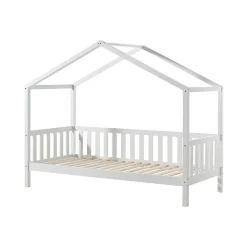 Enfant Petits-Meubles Lit cabane MH 90x200 sommier et tiroir inclus Vipack Dallas Blanc