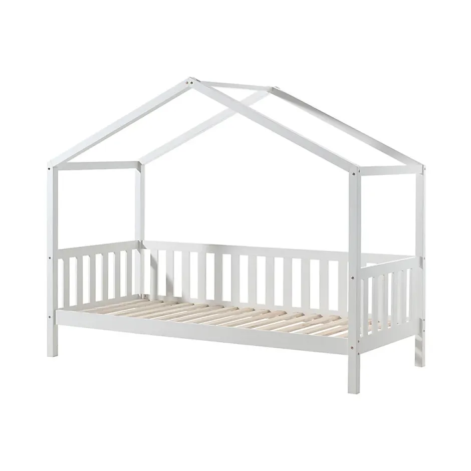 Petits-Meubles Lit cabane MH 90x200 Sommier inclus Vipack Dallas - Blanc Discount