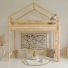 Enfant Petits-Meubles Lit cabane mi-hauteur 90x190 sommier inclus Candice Bois