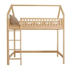 Petits-Meubles Lit cabane mi-hauteur 90x190 sommier inclus Daisy Bois Best
