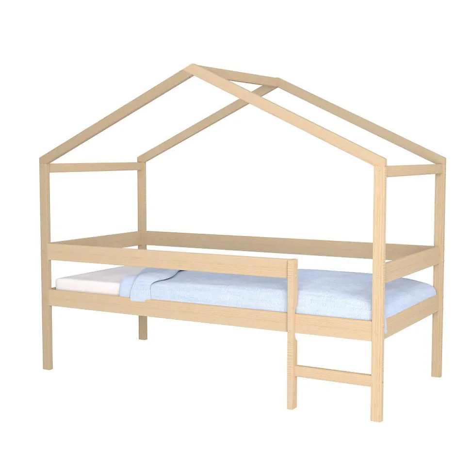 Enfant Weber Industries Lit cabane MIKA 90x190 + sommier / Naturel