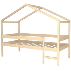 Enfant Weber Industries Lit cabane MIKA 90x190 + sommier / Naturel