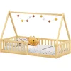 Idimex Lit cabane NICOLAS 90 x 190 cm, en pin massif coloris naturel Clearance