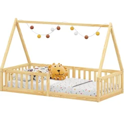 Idimex Lit cabane NICOLAS 90 x 190 cm, en pin massif coloris naturel Clearance