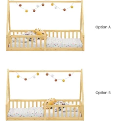 Idimex Lit cabane NICOLAS 90 x 190 cm, en pin massif coloris naturel Clearance