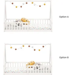 Enfant Idimex Lit cabane NICOLAS 90 x 190 cm, en pin massif laqué blanc