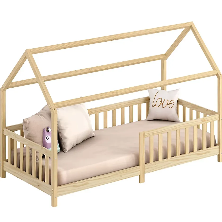 Idimex Lit cabane NINA 90 x 190 cm, en pin massif finition naturelle Clearance