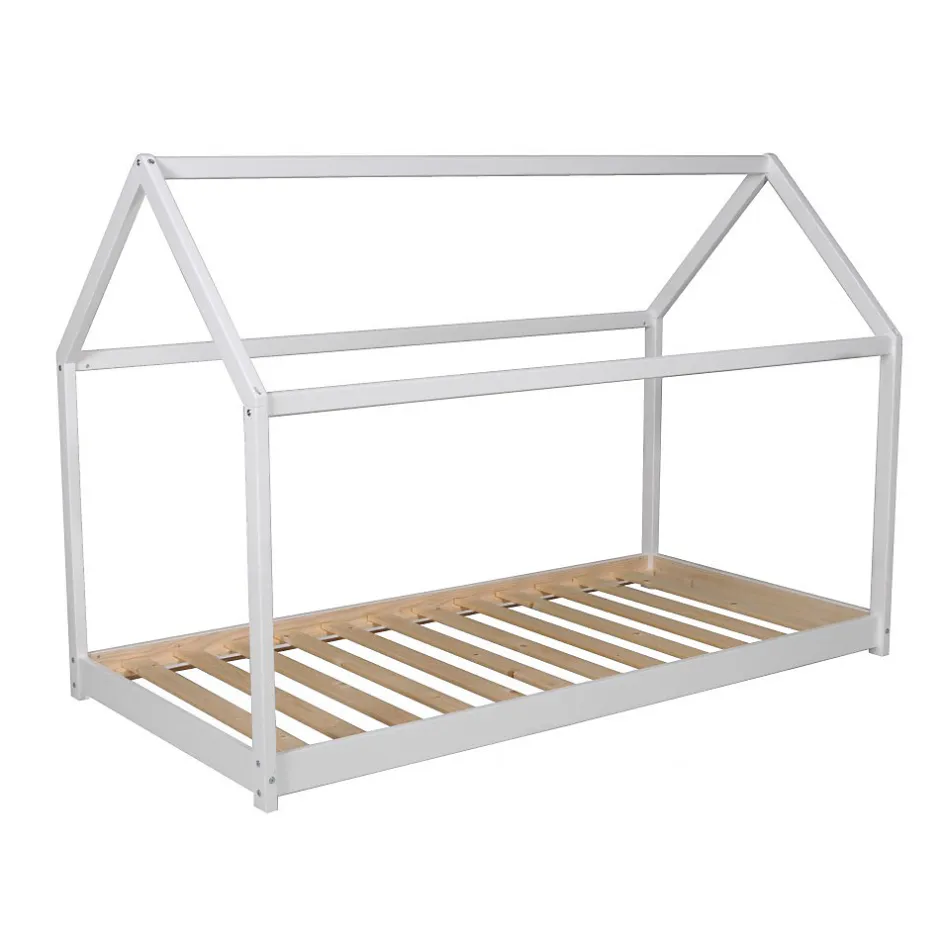 Enfant Weber Industries Lit cabane PANDA 90x190 + 1 sommier / Blanc