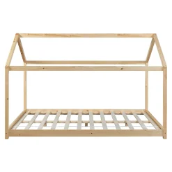 Enfant [En.Casa] Lit cabane pour enfant Cerro bois de pin contreplaqué 120 x 200 cm naturel en.casa