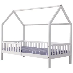 Enfant Happy Garden Lit cabane pour enfant 190x90cm blanc MARCEAU -