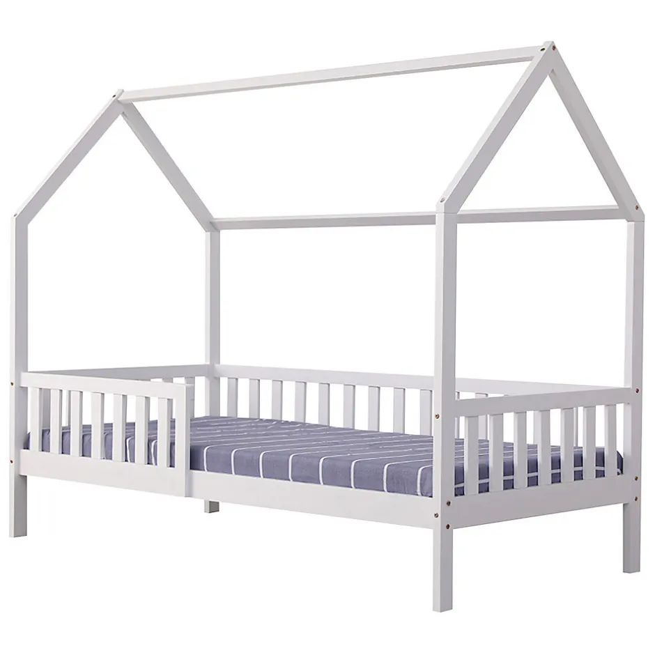 Enfant Happy Garden Lit cabane pour enfant 190x90cm blanc MARCEAU -