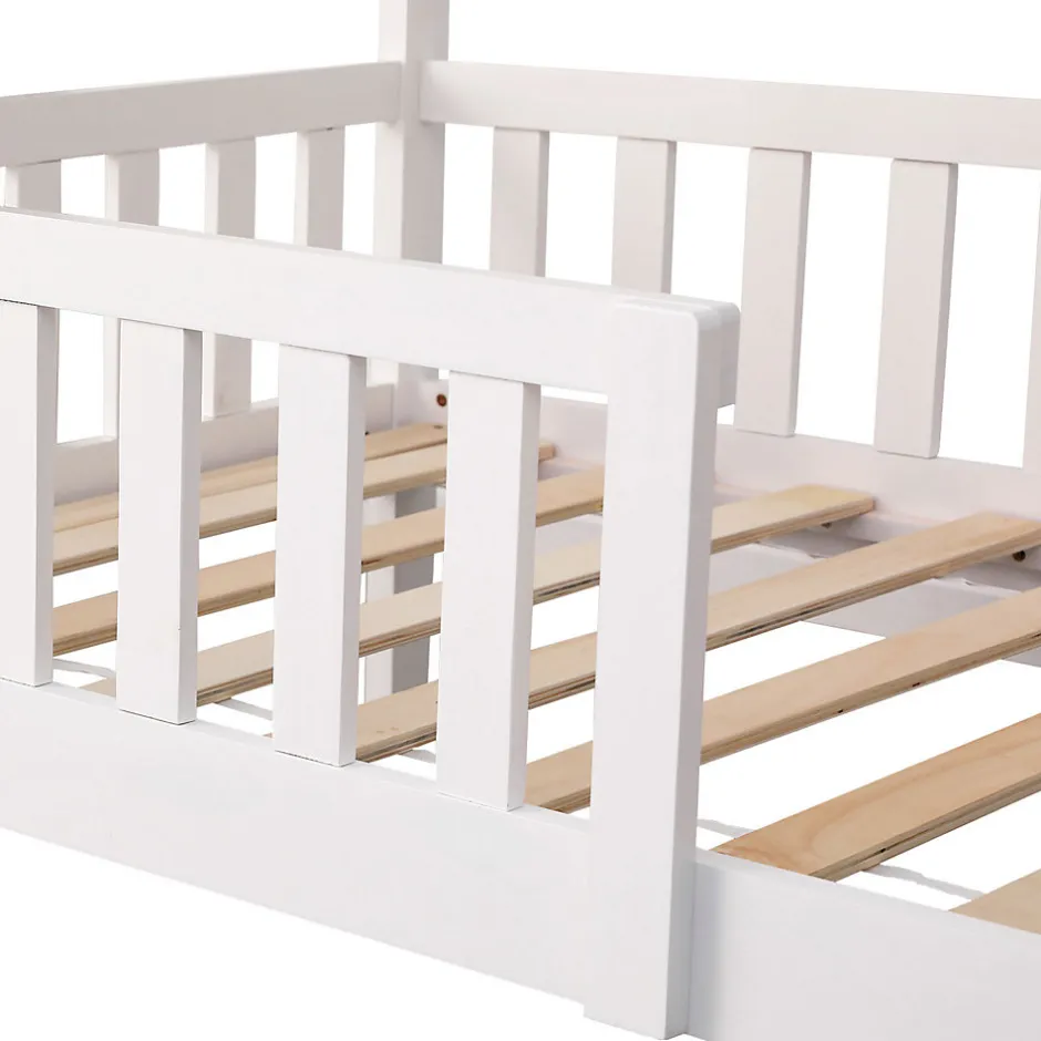 Enfant Happy Garden Lit cabane pour enfant 190x90cm blanc MARCEAU -