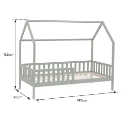 Enfant Happy Garden Lit cabane pour enfant 190x90cm blanc MARCEAU -