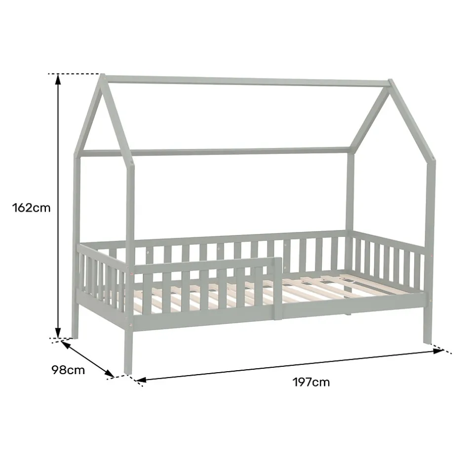 Enfant Happy Garden Lit cabane pour enfant 190x90cm blanc MARCEAU -