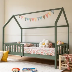 Happy Garden Lit cabane pour enfant 190x90cm vert MARCEAU - Clearance