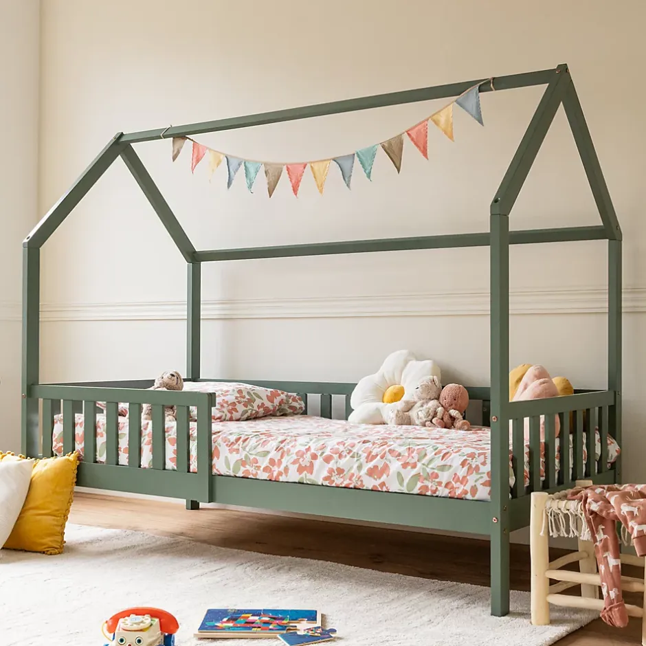 Happy Garden Lit cabane pour enfant 190x90cm vert MARCEAU - Clearance