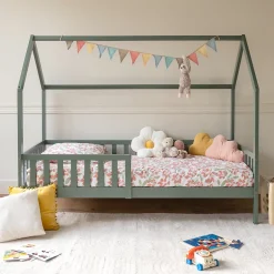 Happy Garden Lit cabane pour enfant 190x90cm vert MARCEAU - Clearance