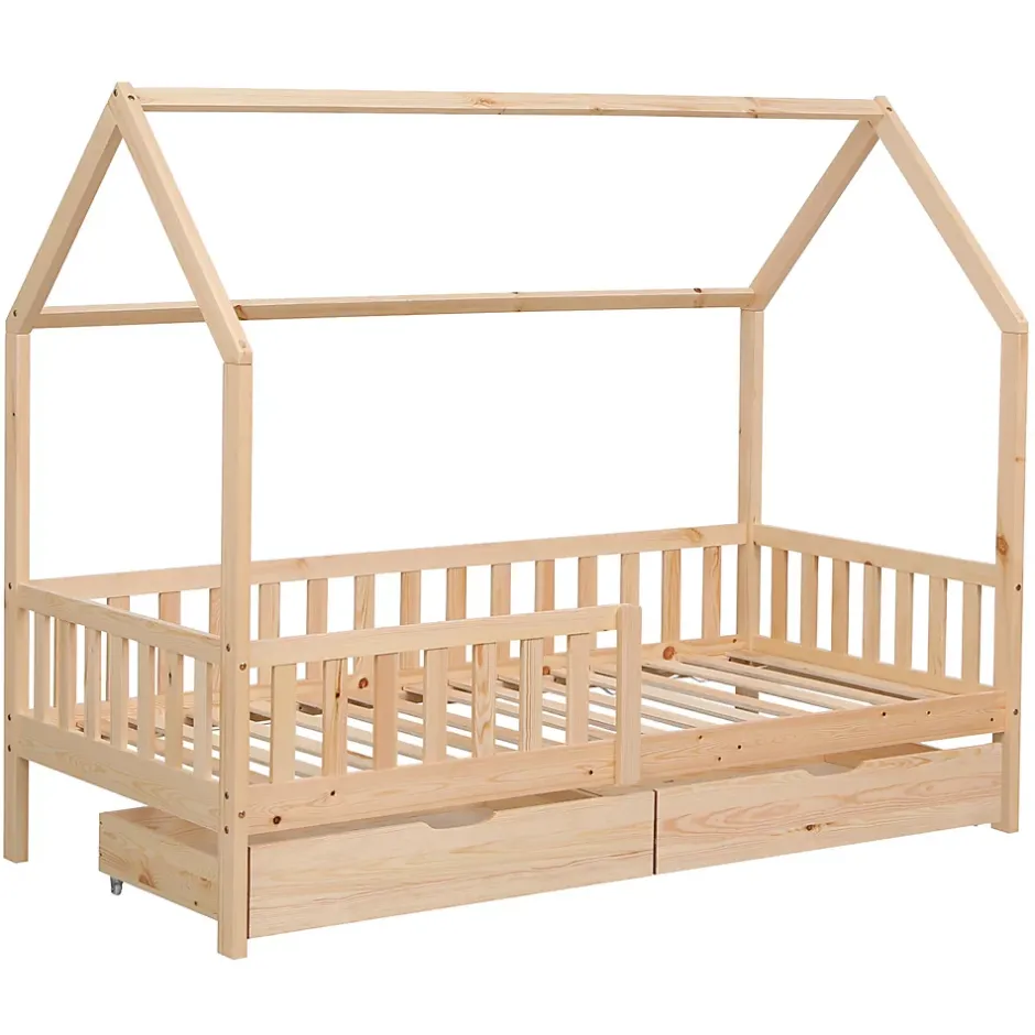 Happy Garden Lit cabane pour enfant 190x90cm en bois avec tiroirs MARCEAU - Clearance