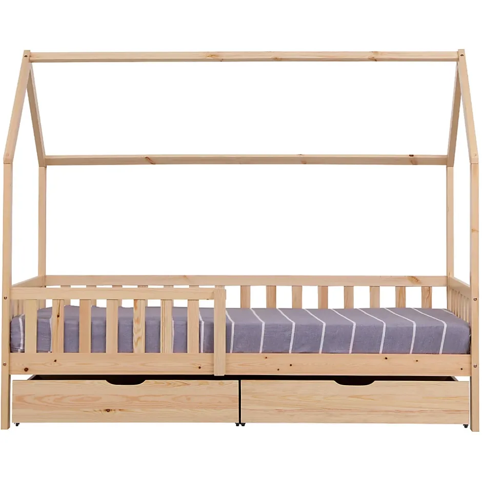 Happy Garden Lit cabane pour enfant 190x90cm en bois avec tiroirs MARCEAU - Clearance