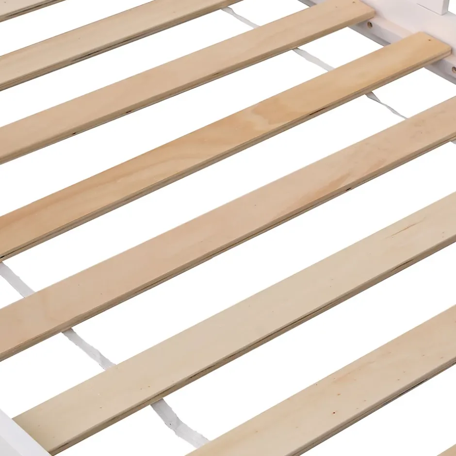 Happy Garden Lit cabane pour enfant 190x90cm blanc avec tiroirs MARCEAU - Discount