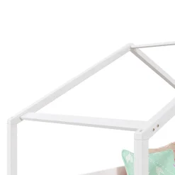 Enfant Idimex Lit cabane RENA 90 x 190 cm, en pin massif lasuré blanc