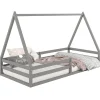 Enfant Idimex Lit cabane SILA 90 x 200 cm, en pin massif gris