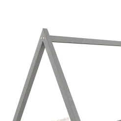Enfant Idimex Lit cabane SILA 90 x 200 cm, en pin massif gris