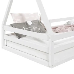 Idimex Lit cabane SILA 90 x 190 cm, en pin massif blanc Best
