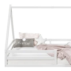 Idimex Lit cabane SILA 90 x 190 cm, en pin massif blanc Best