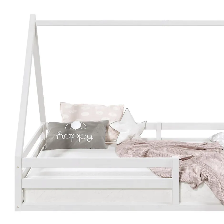 Idimex Lit cabane SILA 90 x 190 cm, en pin massif blanc Best