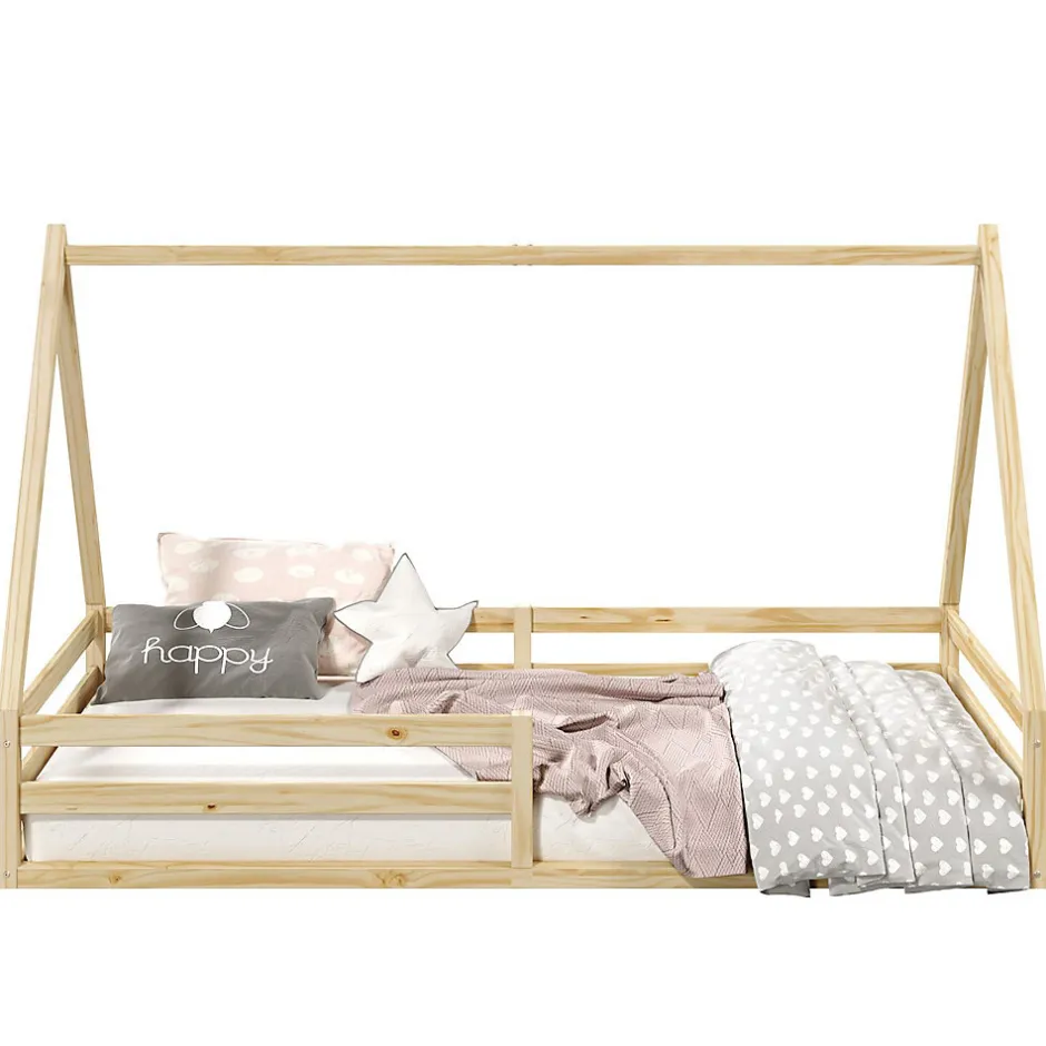 Enfant Idimex Lit cabane SILA 90 x 200 cm, en pin massif naturel