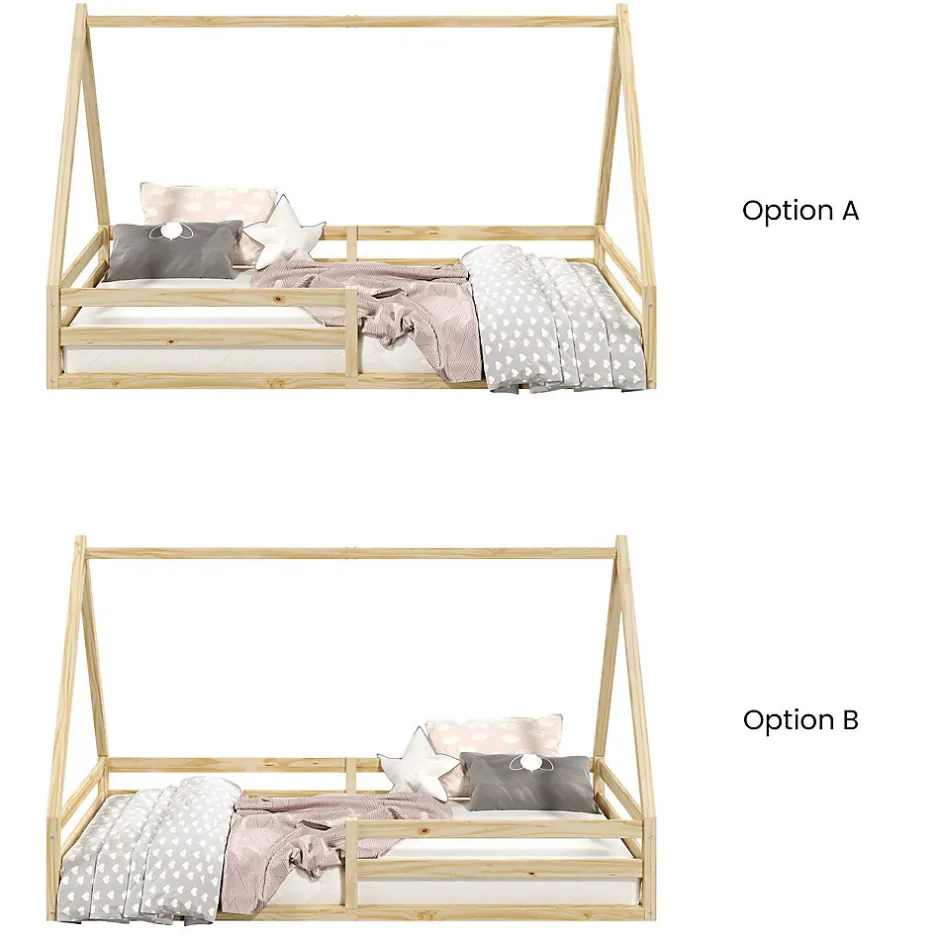Enfant Idimex Lit cabane SILA 90 x 200 cm, en pin massif naturel