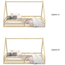 Idimex Lit cabane SILA 90 x 190 cm, en pin massif naturel New