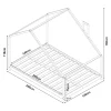 [En.Casa] Lit cabane Siuntio bois de pin 140 x 200 cm naturel en.casa