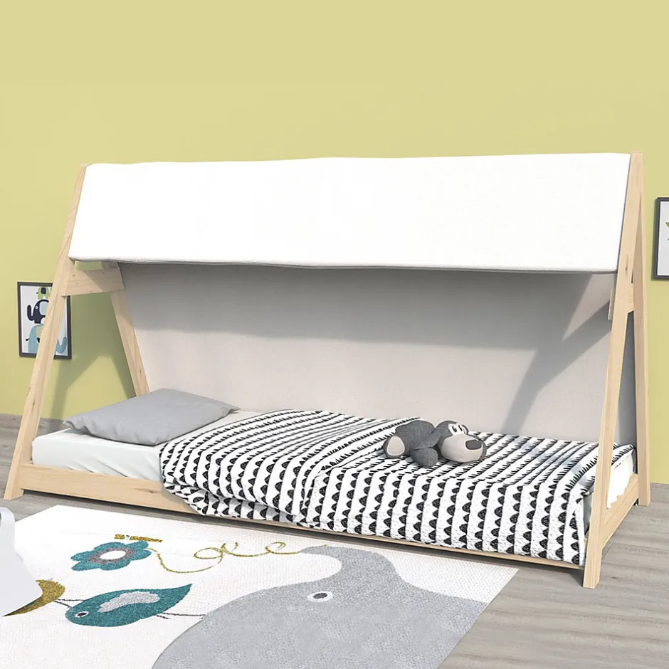Weber Industries Lit cabane TIPI 90x190 + 1 toile + 1 sommier / Brut New