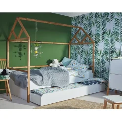 Petits-Meubles Lit cabane 90x200 sommier et tiroir inclus Bellamy Lotta Blanc Online