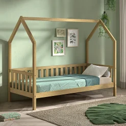 Enfant Petits-Meubles Lit cabane 90x200 sommier inclus Vipack Dallas Bois