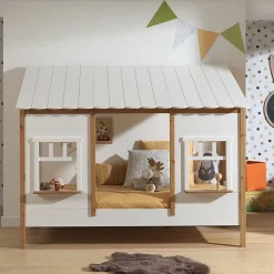 Petits-Meubles Lit cabane 90x200 sommier inclus Vipack Housebed Blanc et bois Online