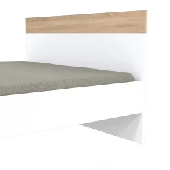 Weber Industries Lit CAMPER 140x190 cm / Décor Chêne blanchi et blanc