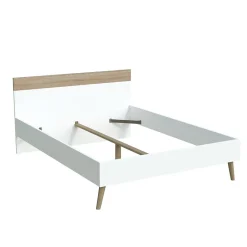 Weber Industries Lit CAMPER 140x190 cm / Décor Chêne blanchi et blanc